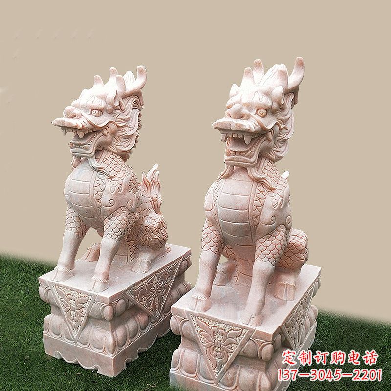 威海门口看门神兽麒麟石雕