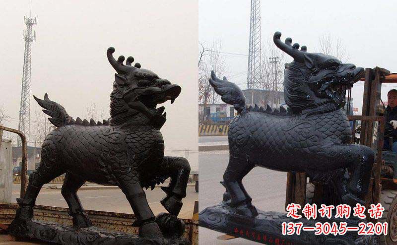 威海门口麒麟神兽铜雕