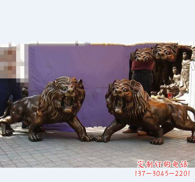 威海中领雕塑精心打造的正宗西洋狮子铜雕,表面…
