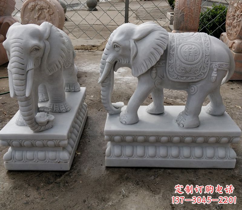 威海石雕大象，营造优雅气派