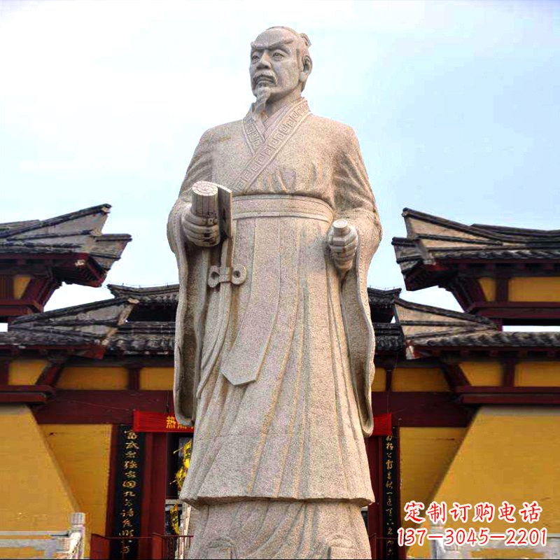 威海传承中华传统文化,传神孟子砂岩石雕塑