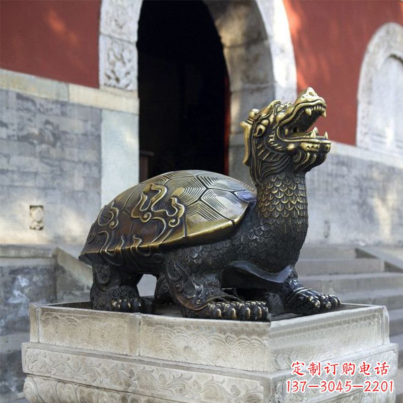威海弥勒佛坐赑屃雕塑-寺庙大门神兽动物雕塑