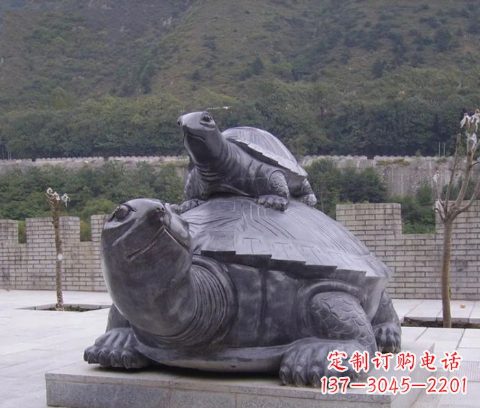 威海中领雕塑母子乌龟公园石雕
