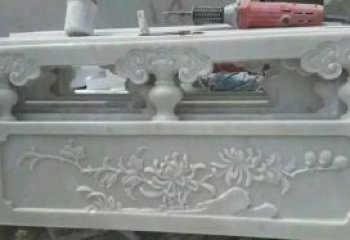 威海汉白玉花朵浮雕栏板，精致深具视觉立体感