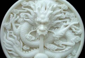 威海汉白玉雕刻龙头摆件，悠然吟诗引领风尚