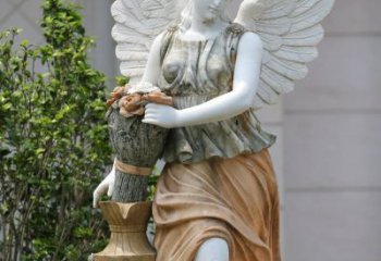 威海精致高雅的汉白玉天使雕塑