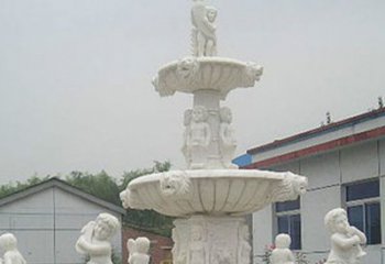 威海汉白玉天使大型喷泉石雕