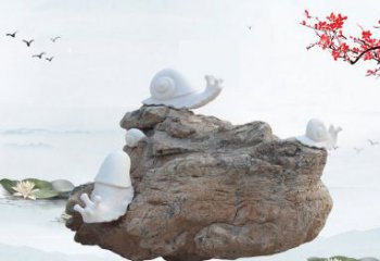 威海高雅而令人惊叹的汉白玉蜗牛雕塑