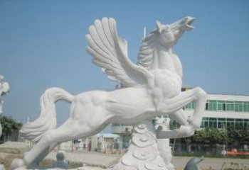 威海精美祥云飞马石雕，古朴大气