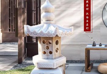 威海中领雕塑-经典经典汉白玉灯笼园林雕塑