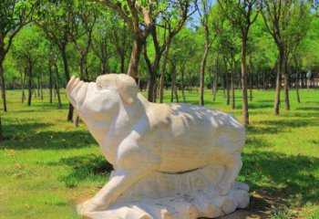 威海传统十二生肖精美手工猪石雕动物雕塑