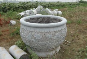 威海荷花花盆公园景观石雕，千般美妙一览无余
