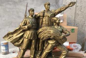 威海中领雕塑精心打造的红军战士铜雕