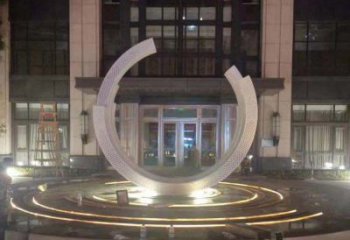 威海不锈钢半圆环雕塑，装饰空间增添品位