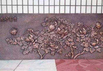 威海精美绝伦的牡丹铜浮雕