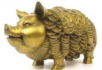 威海欢迎招财猪，用黄铜打造新年祝福