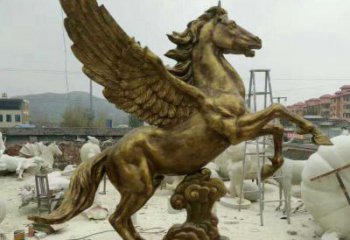 威海祥云飞马铜雕，艺术品之美
