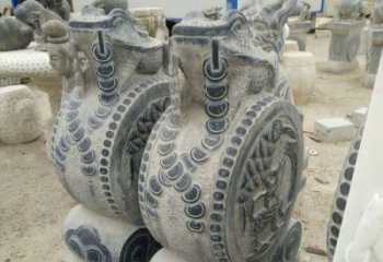威海古韵深远，金蟾抱鼓石仿古门墩雕塑