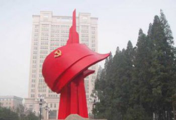 威海不锈钢抽象党旗雕塑，象征着祖国力量