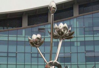 威海优质镜面不锈钢荷花塑像
