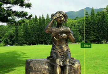 威海精美的女孩铜雕塑，展现活力与青春