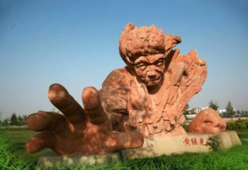 威海中领雕塑-为抗战英雄黄继光献礼的石雕景观雕塑