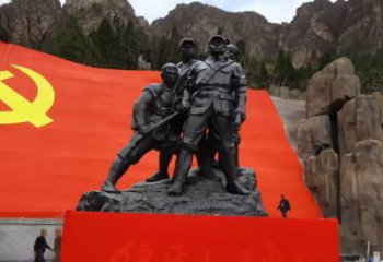 威海狼牙山五壮士烈士铜雕，永载革命先烈光辉