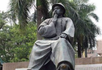 威海精美静谧——林则徐坐姿铜雕塑