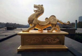 威海引领神兽，虎魂鎏金铜雕