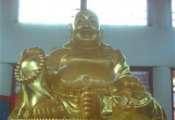威海传统工艺制作鎏金弥勒佛像