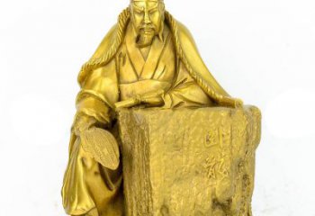 威海精致细腻的诸葛亮鎏金雕塑