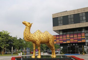 威海闪亮可爱的不锈钢骆驼雕塑