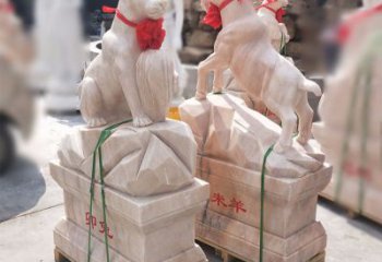 威海卯兔·晚霞红12生肖石雕兔雕塑