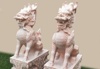 威海门口看门神兽麒麟石雕