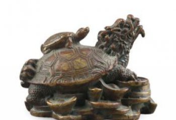威海雕塑非凡，铜雕龙龟母子精美