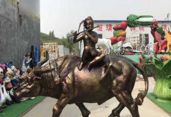 威海中领雕塑的古典韵味牧童铜雕是一件绝美的雕…