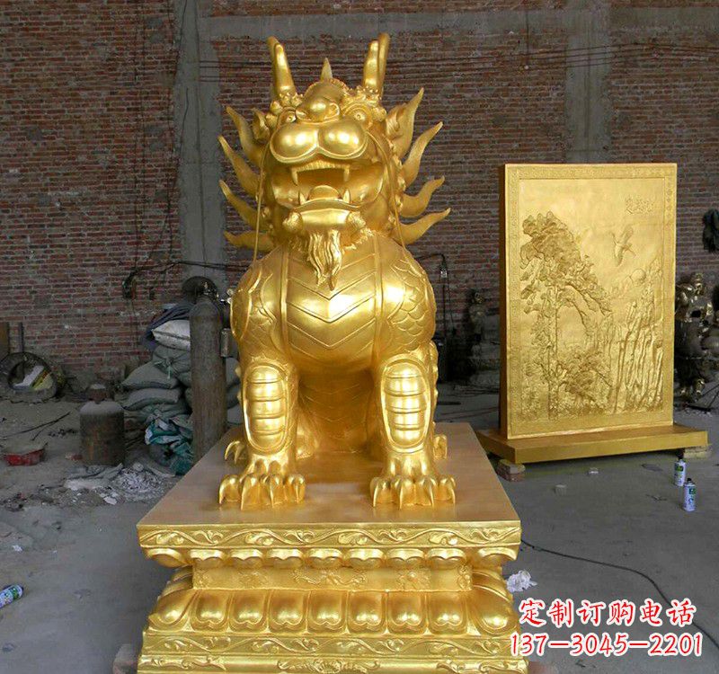 威海传统雅致，纳福麒麟铜雕精品