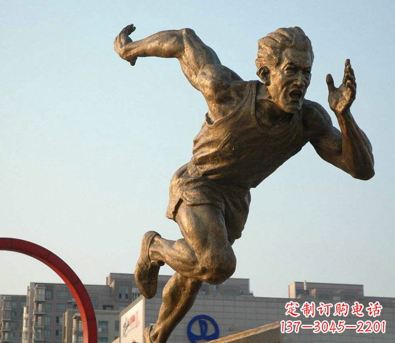 威海男人跑步运动人物铜雕