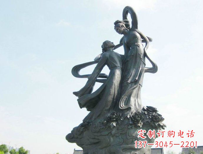 威海铸就爱情经典，中领雕塑定制牛郎织女广场雕塑