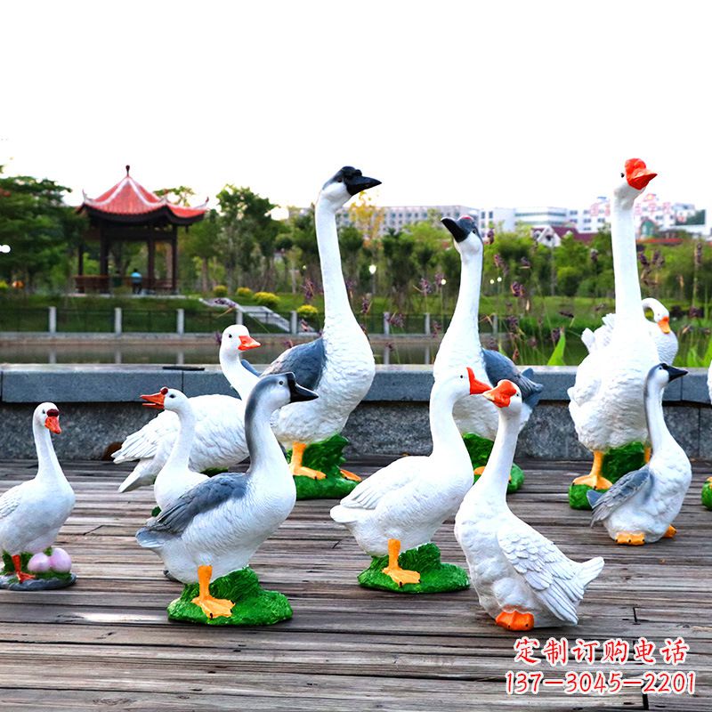 威海高端铜质农场天鹅雕塑