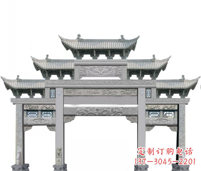 威海中领雕塑定制式牌坊石雕