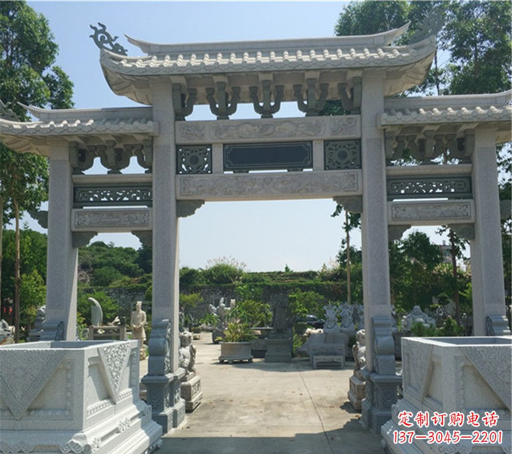 威海全国厂家特制农村石牌坊雕塑