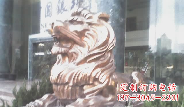 威海中领雕塑:精致狮子铜雕