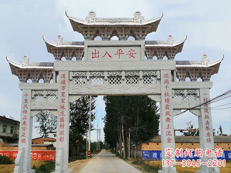 威海用高质量石雕打造精美牌楼雕塑