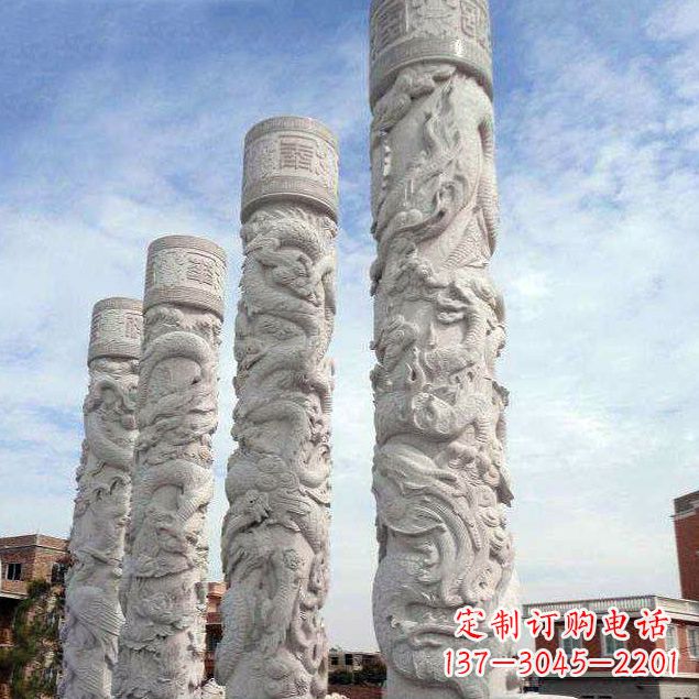 威海精美石雕龙雕塑,释放神秘力量