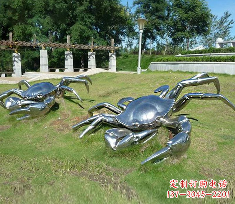 威海精美不锈钢螃蟹雕塑