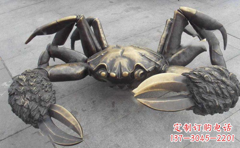 威海中领雕塑以传统工艺出品的螃蟹铜雕,是杰出…