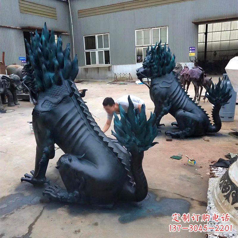 威海高端麒麟雕塑,定制一流雕塑品质