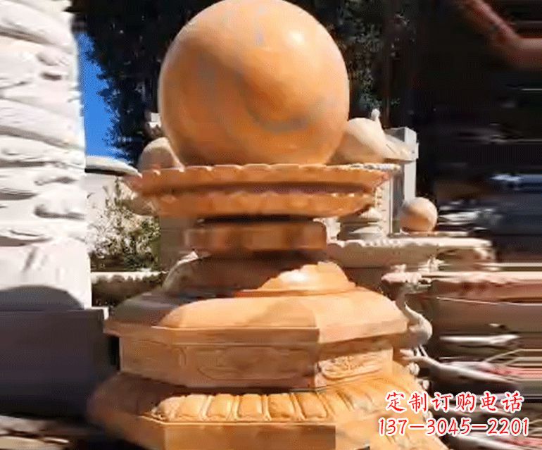 威海喷泉里的石材雕塑