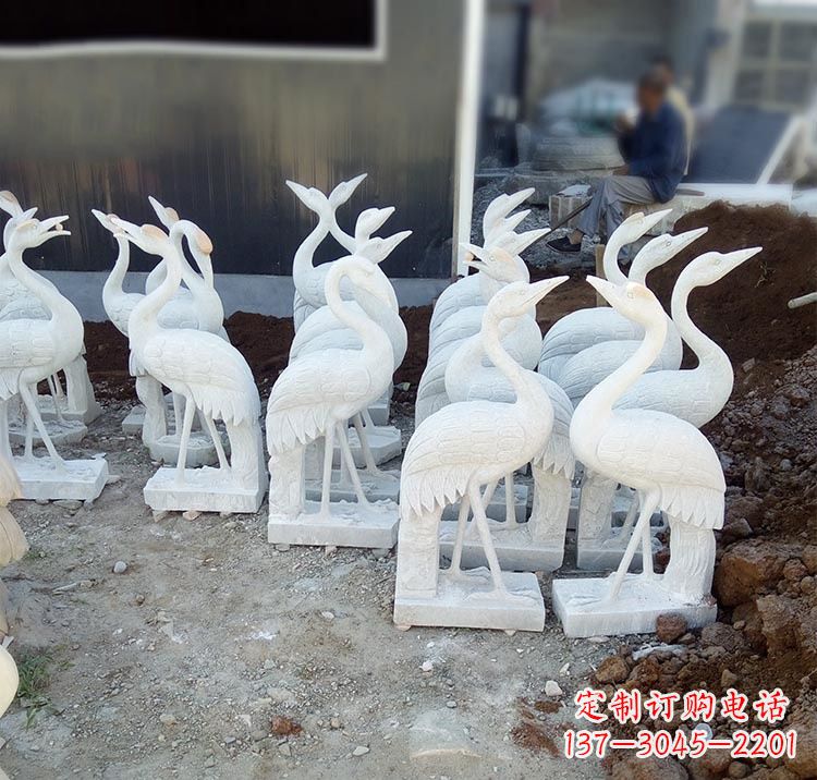 威海喷泉仙鹤石雕
